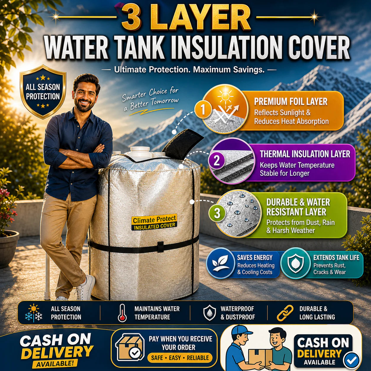 Kryon AquaGuard™  Climate Shield  Insulated Water Tank Cover