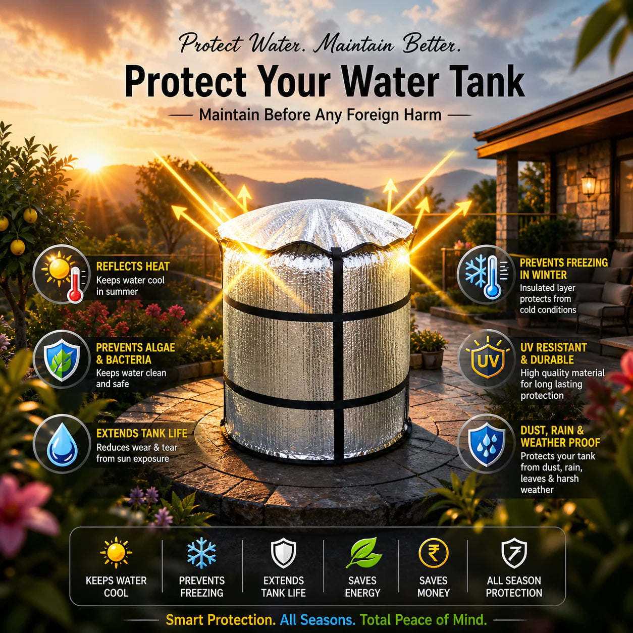 Kryon AquaGuard™  Climate Shield  Insulated Water Tank Cover