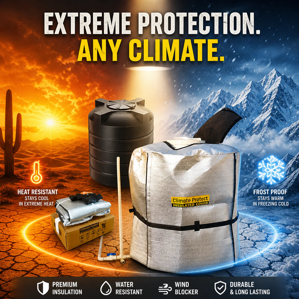 Kryon AquaGuard™  Climate Shield  Insulated Water Tank Cover