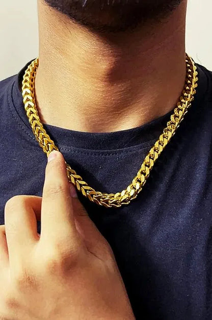 Heavy Gold Plated Cuban Link Chain for Men & Boys